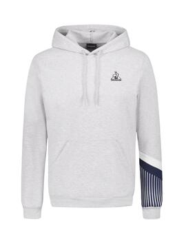 Sudadera con capucha le coq sportif heritage gris de hombre.