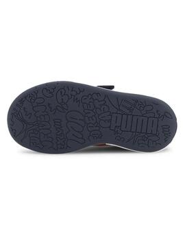 Zapatillas puma multiflex sl v ps marino rojo de niño.