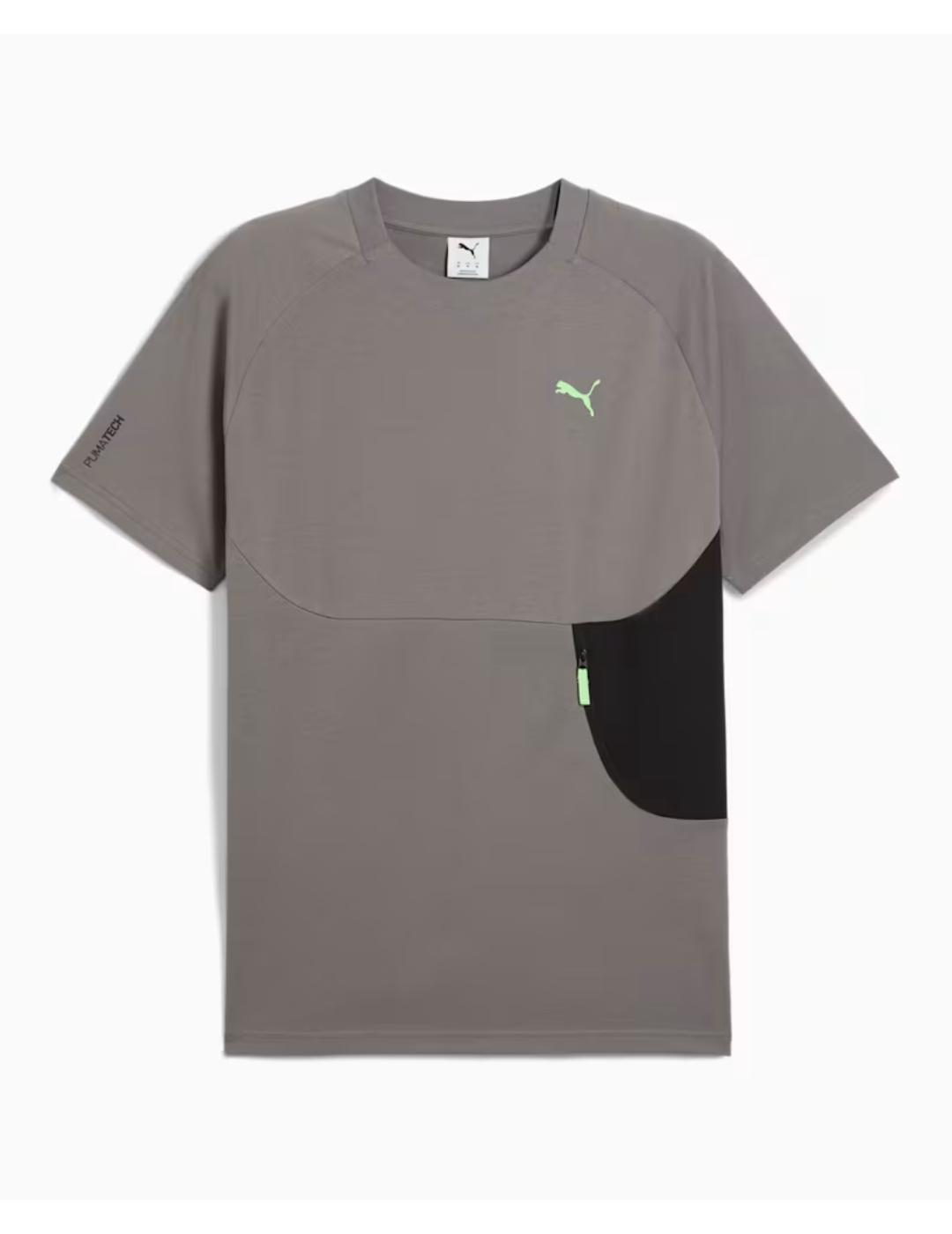 camiseta puma con bolsillo pumatech gris de hombre.