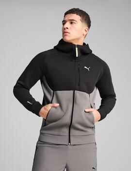 chaqueta puma pumatech full zip negro gris de hombre.