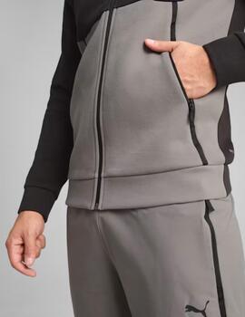 chaqueta puma pumatech full zip negro gris de hombre.