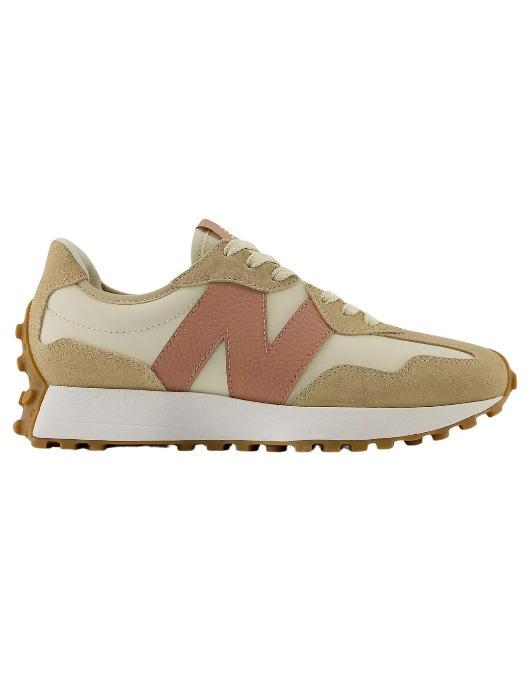 Zapatillas new balance ws327nka beige rosa de mujer.