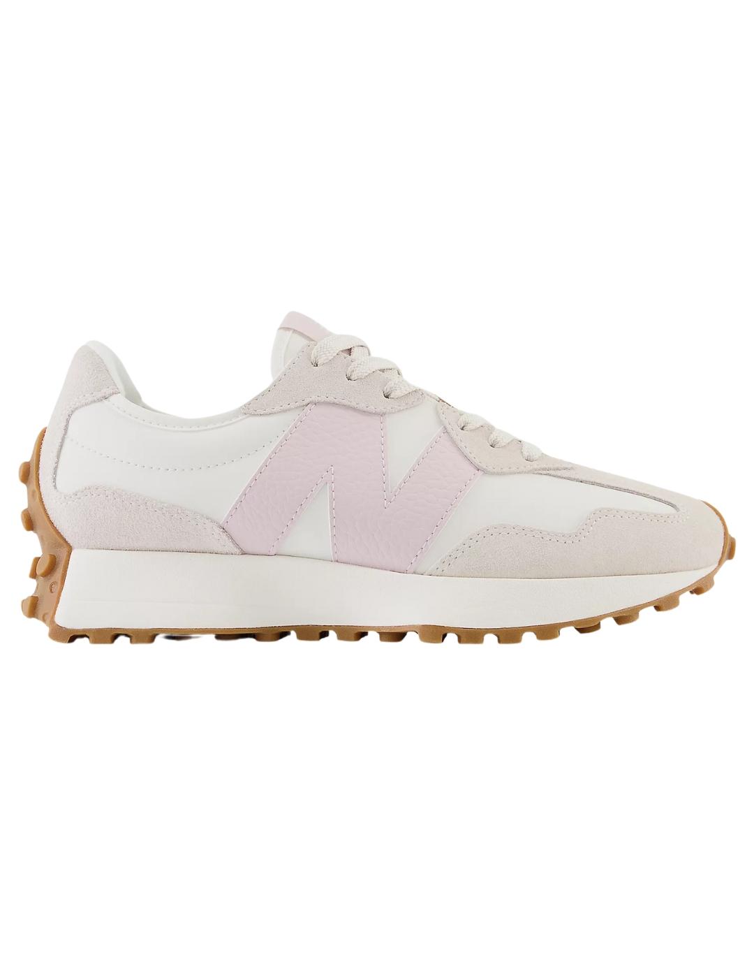 Zapatillas new balance ws327or blanco rosa de mujer.