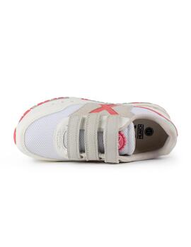 Zapatillas munich dash kid vco 162 blanco rosa de niña.