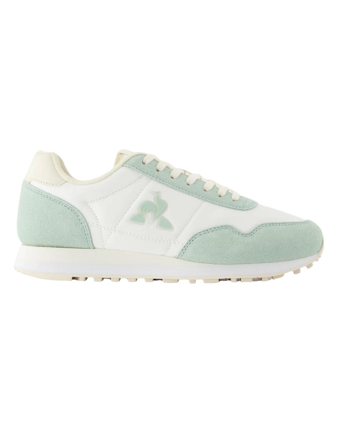 Zapatillas le coq sportif astra 2w blanco verde de mujer.