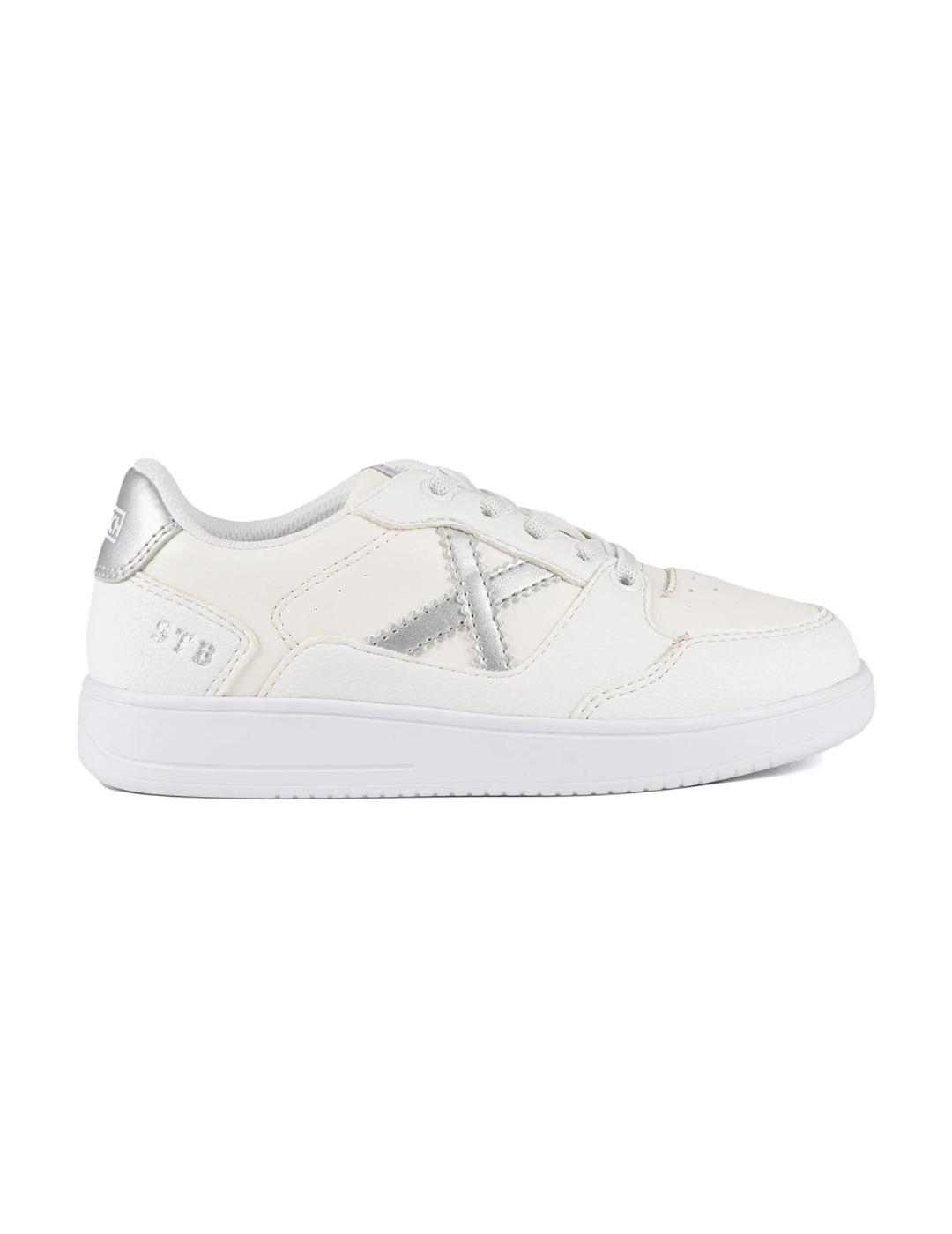 Zapatillas munich legit kid 14 blanco plata de niña.