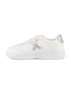 Zapatillas munich legit kid 14 blanco plata de niña.