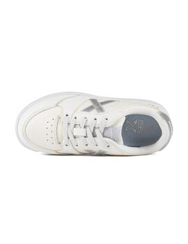 Zapatillas munich legit kid 14 blanco plata de niña.