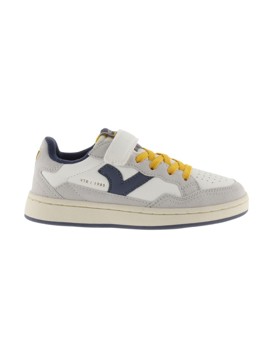 Zapatillas victoria smash kid funn blanco marino de niño.