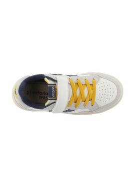 Zapatillas victoria smash kid funn blanco marino de niño.