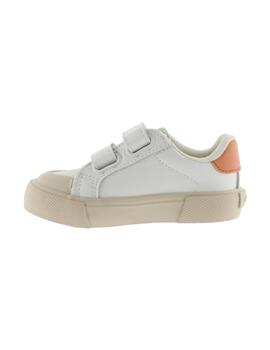 Zapatillas victoria tribu tiras blanco verde de niño.