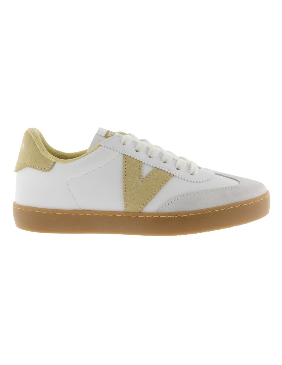 Zapatillas victoria berlin ciclista blanco beige de mujer.