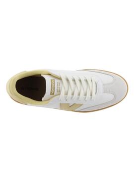 Zapatillas victoria berlin ciclista blanco beige de mujer.