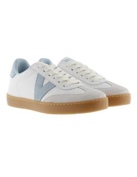 Zapatillas victoria berlin ciclista blanco celeste de mujer.