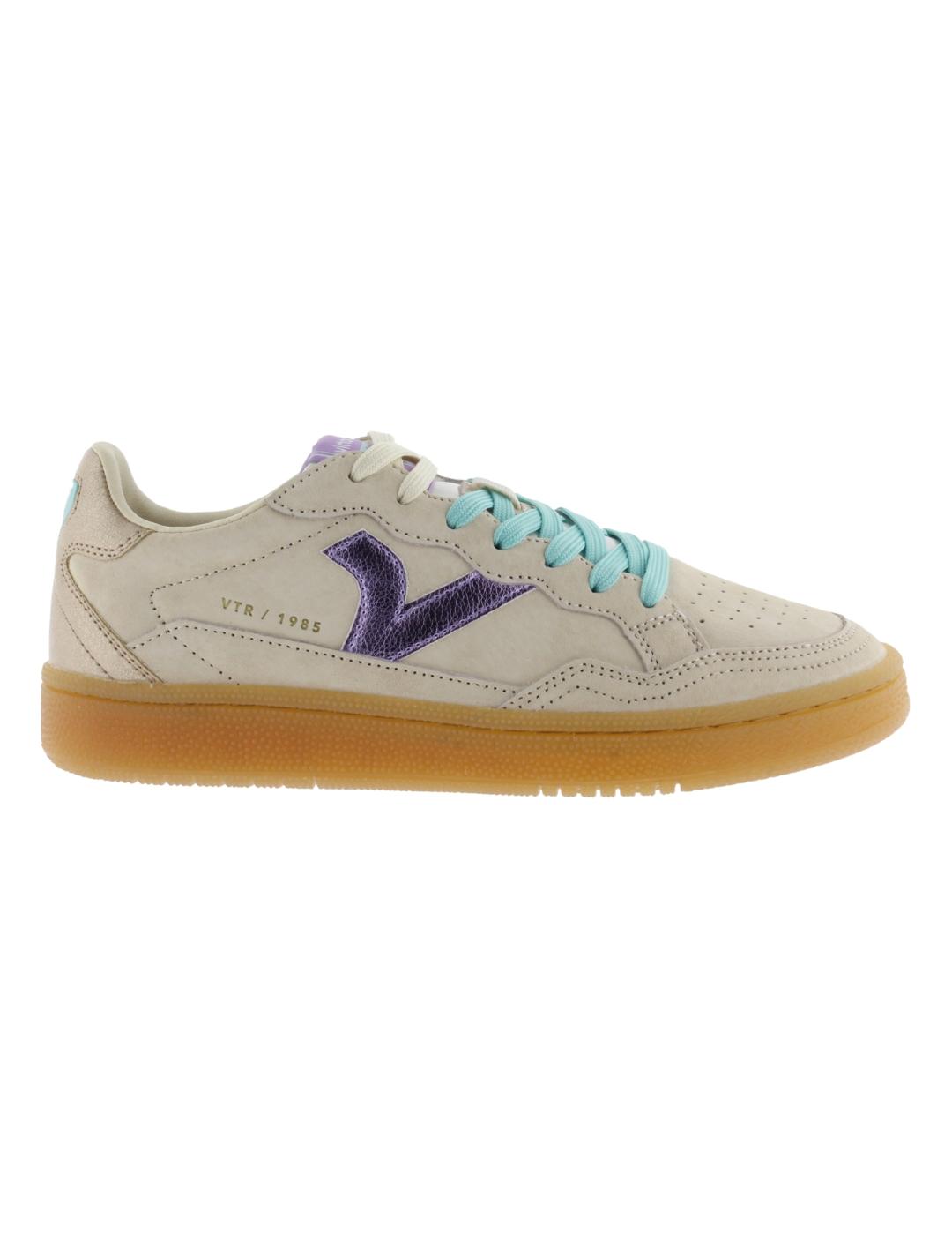 Zapatillas victoria smash suede beige de mujer.