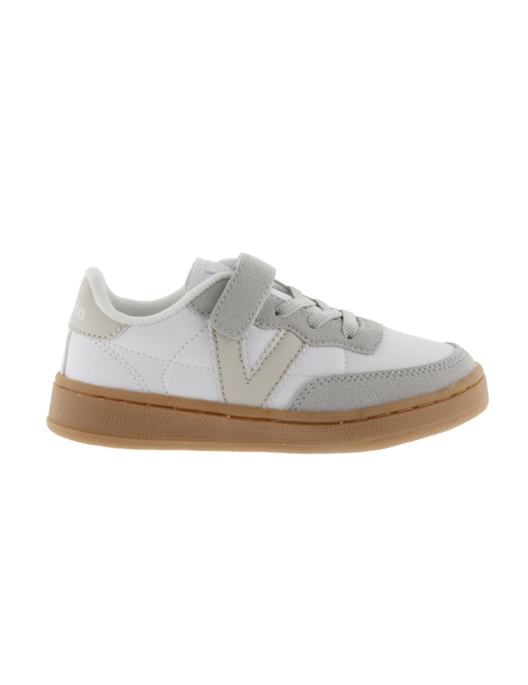 Zapatillas victoria oslo blanco gris de niño.