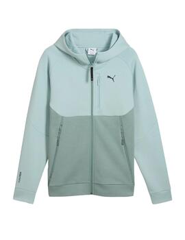 chaqueta puma pumatech full zip verde de hombre.