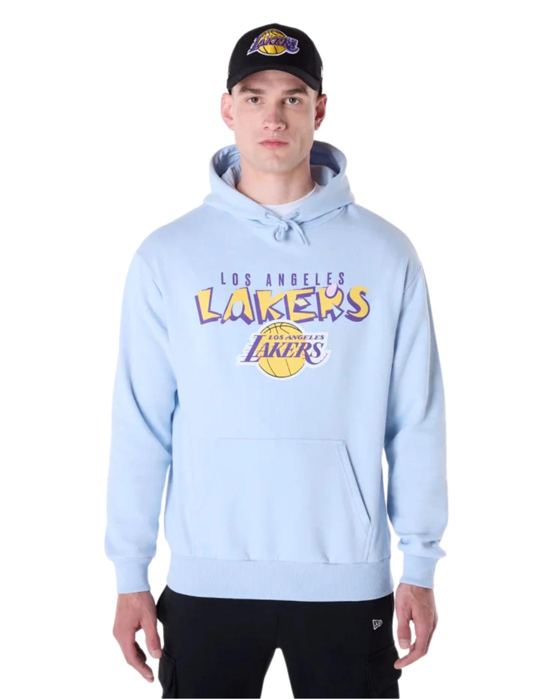 sudadera new era oversized LA Lakers graphic azul de hombre.