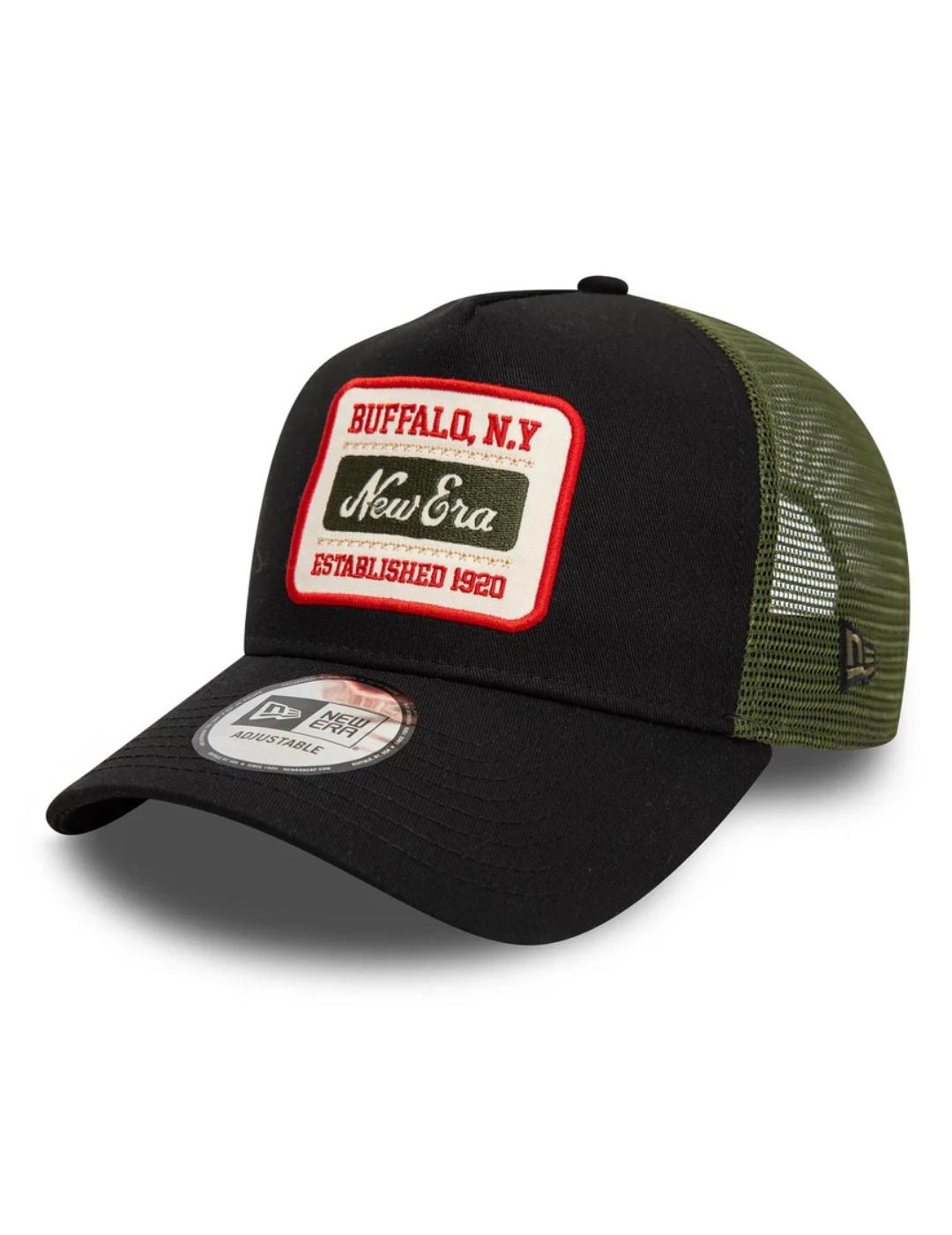 gorra new era trucker patch buffalo negro verde de hombre.