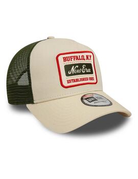 gorra new era trucker buffalo beige verde de hombre.