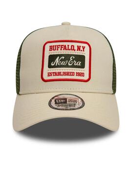 gorra new era trucker buffalo beige verde de hombre.