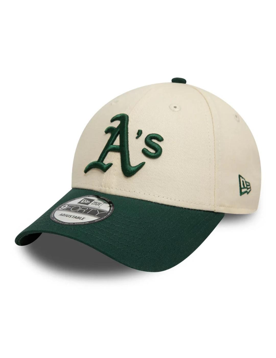 gorra new era A. Athletics 9forty beige verde de hombre.