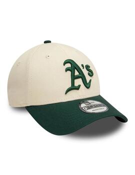 gorra new era A. Athletics 9forty beige verde de hombre.