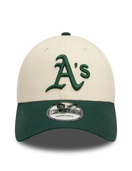 gorra new era A. Athletics 9forty beige verde de hombre.