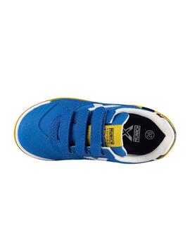 Zapatillas munich g-3 kid vco 438 azul amarillo de niño.