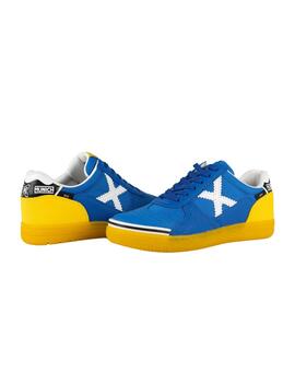 Zapatillas munich g-3 kid 438 azul amarillo de niño.