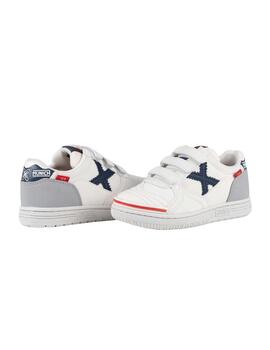 Zapatillas munich g-3 kid vco blanco azul de niño.