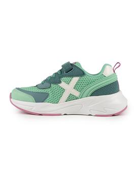 Zapatillas munich mini track vco 105 verde rosa de niña.