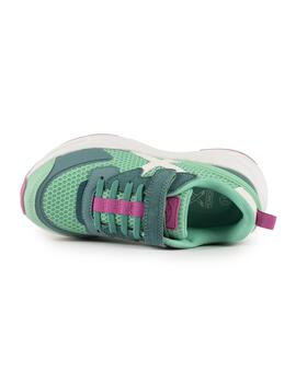 Zapatillas munich mini track vco 105 verde rosa de niña.