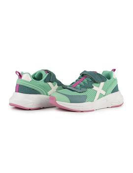 Zapatillas munich mini track vco 105 verde rosa de niña.