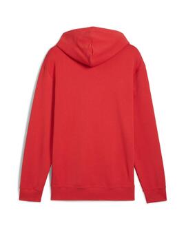 sudadera puma wardrobe ess rojo fuego de hombre.