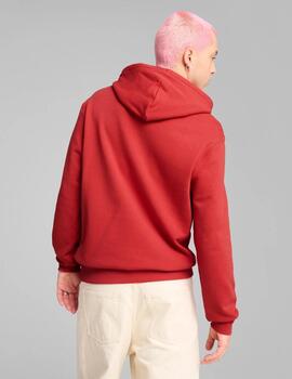 sudadera puma wardrobe ess rojo fuego de hombre.