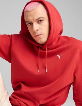 sudadera puma wardrobe ess rojo fuego de hombre.