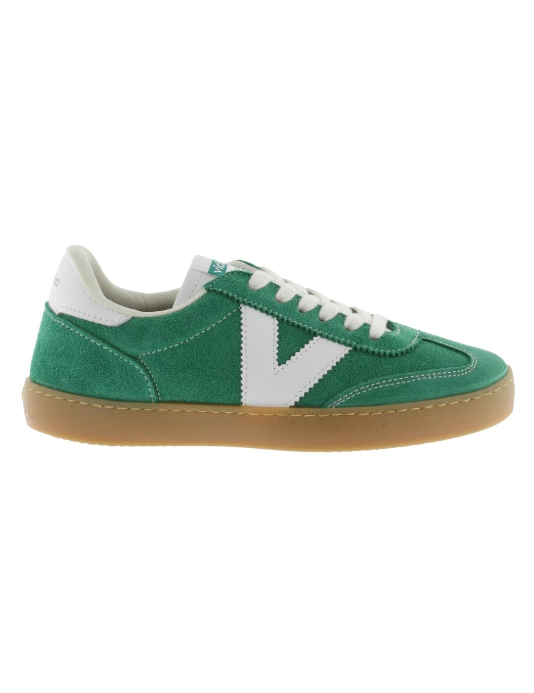 Zapatillas victoria berlin serraje verde de mujer.