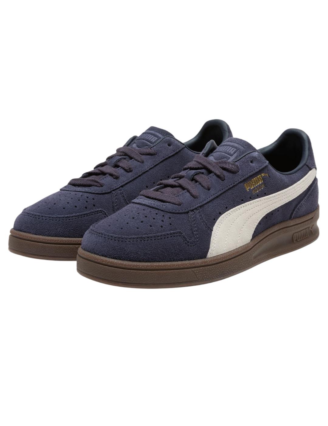 Zapatillas puma indoor suede marino de hombre.