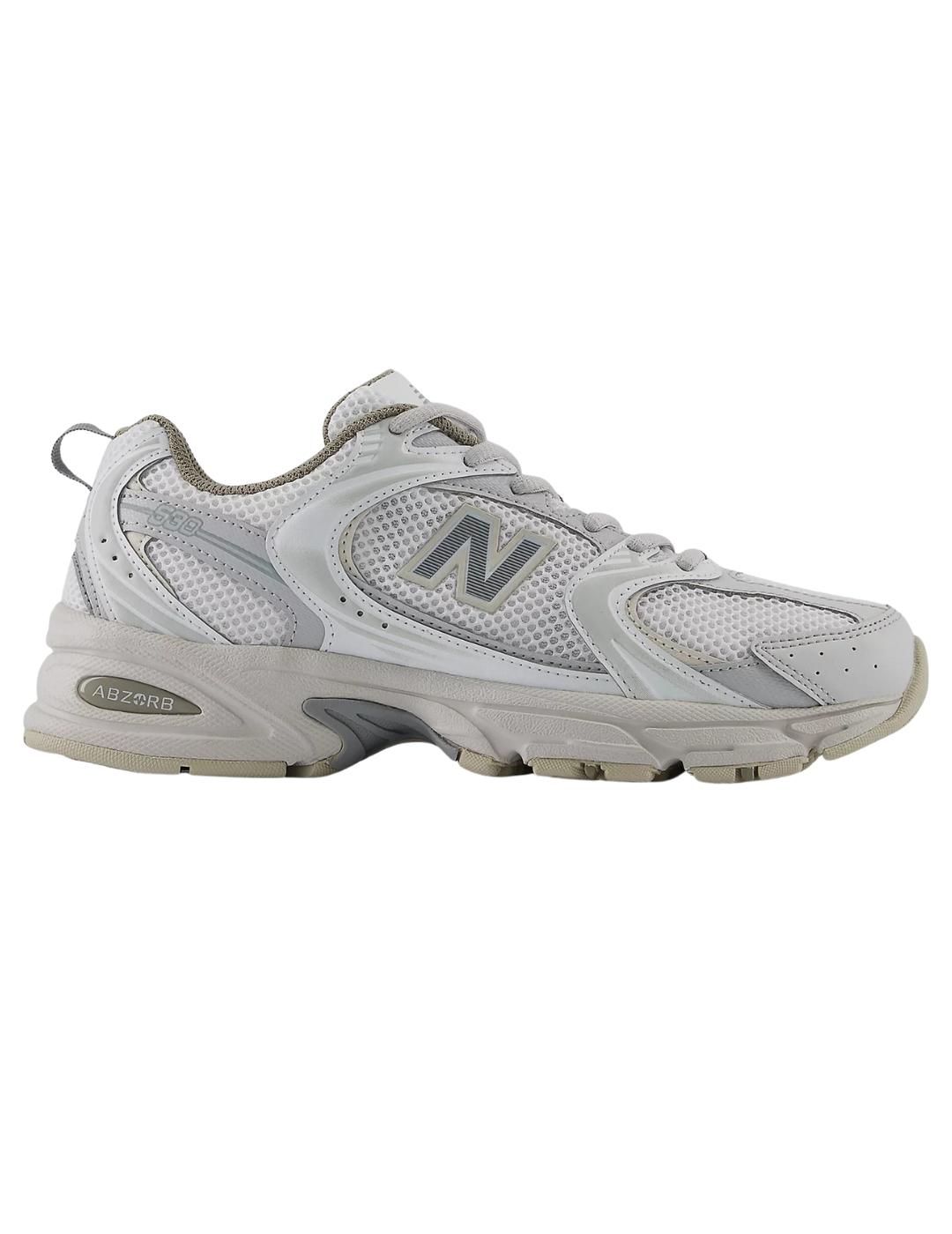 Zapatillas new balance u530nec blanco gris de mujer.