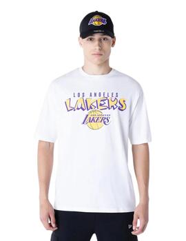 Camiseta new era Lakers graphic oversized blanco de hombre.