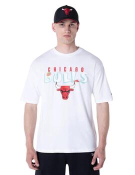 Camiseta new era bulls graphic oversized blanco de hombre.