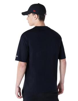 Camiseta new era heat graphic oversized negro de hombre.