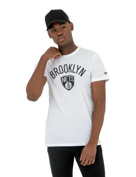 Camiseta new era brooklyn nets blanco de hombre.