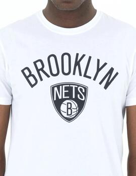 Camiseta new era brooklyn nets blanco de hombre.