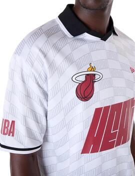 Camiseta new era Miami heat soccer oversized blanco hombre.