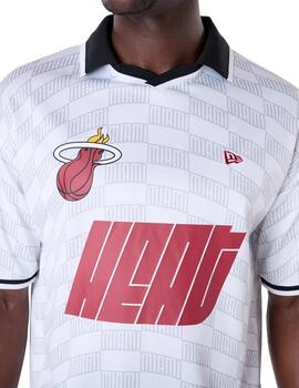 Camiseta new era Miami heat soccer oversized blanco hombre.