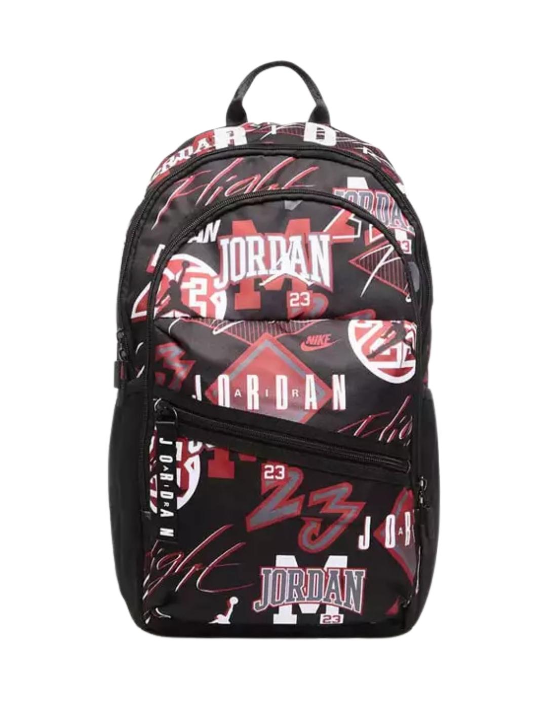 Mochila jordan air patrol print 23 negro unisex.